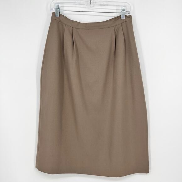 Vtg Epitome Skirt Suit Tag 14/ Fits 28" Tan One Button Blazer Straight Midi READ - Picture 4 of 12